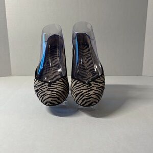 Rothy's Black and Cream Zebra Knit Flats